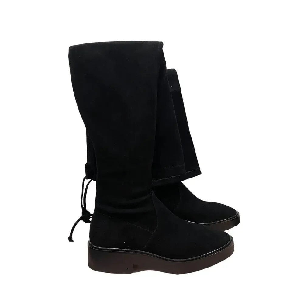 Stuart Weitzman Mara Suede Over the Knee Black Suede Boot 37